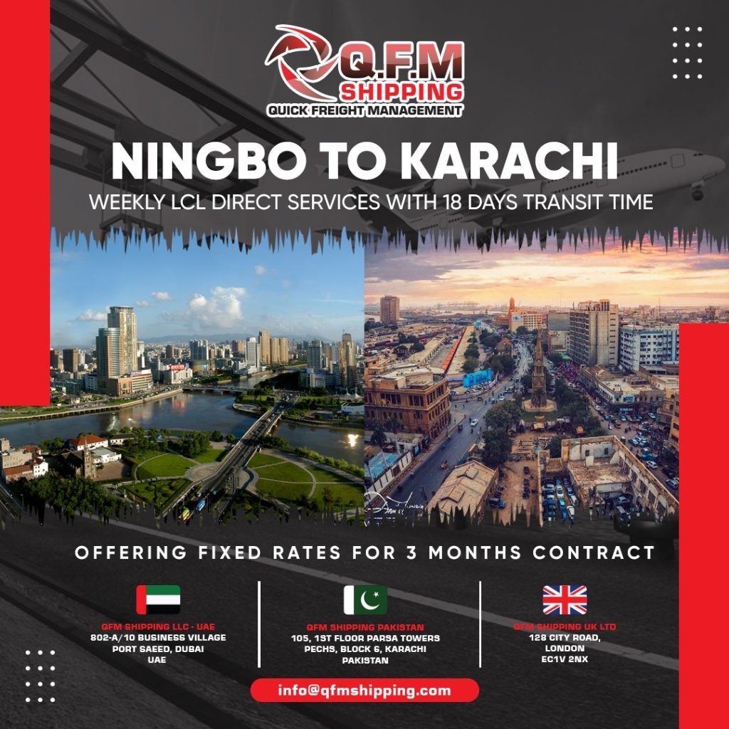 Ningbo To Karachi Direct Service