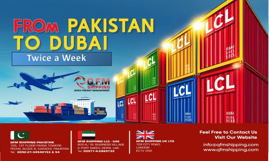 LCL Shipment Pakistan To Dubai
