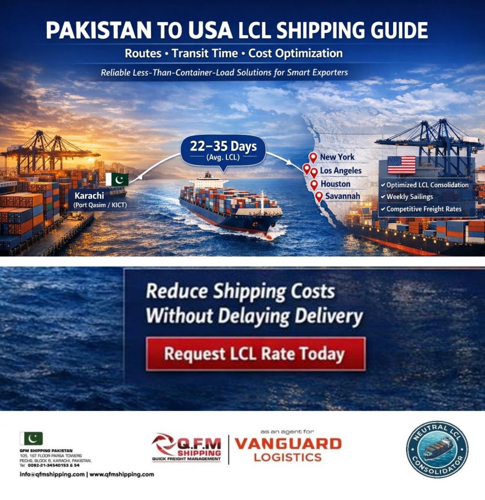 Pakistan to USA LCL shipping